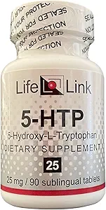 LifeLink 5-HTP (5-Hydroxy-L-Tryptophan) | 25 mg x 90 sublingual Tabletler | Precursor to Serotonin | Made in the USA