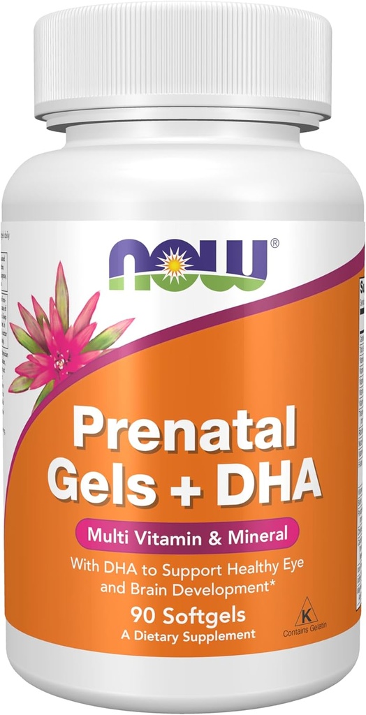 Şimdi Tamamlar, Prenatal Gels + DHA hizmet başına 250 mg DHA ile, artı Borage Oil (GLA), 90 Softgels