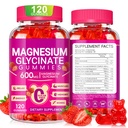 Magnesium Glycinate Gummies 600mg, Chewable Sugar Free Potassium Magnesium Gummies (120 Count (Pack of 1), Strawberry)