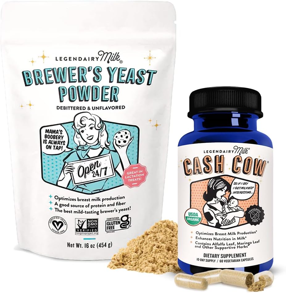 Legendairy Milk Cash Cow + Brewer's Yeast - Süt Tedariki İçin Beslenme Supplement - Fenugreek-Free, Non-GMO & Gluten Ücretsiz