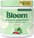 Bloom Beslenme Superfood Greens Toz, Probiyotikler ve Prebiyotiklerle Digestive Enzymes, Gut Health, Women, Chlorella, Green Juice Mix with Beet Root Toz, 30 SVG, Coconut