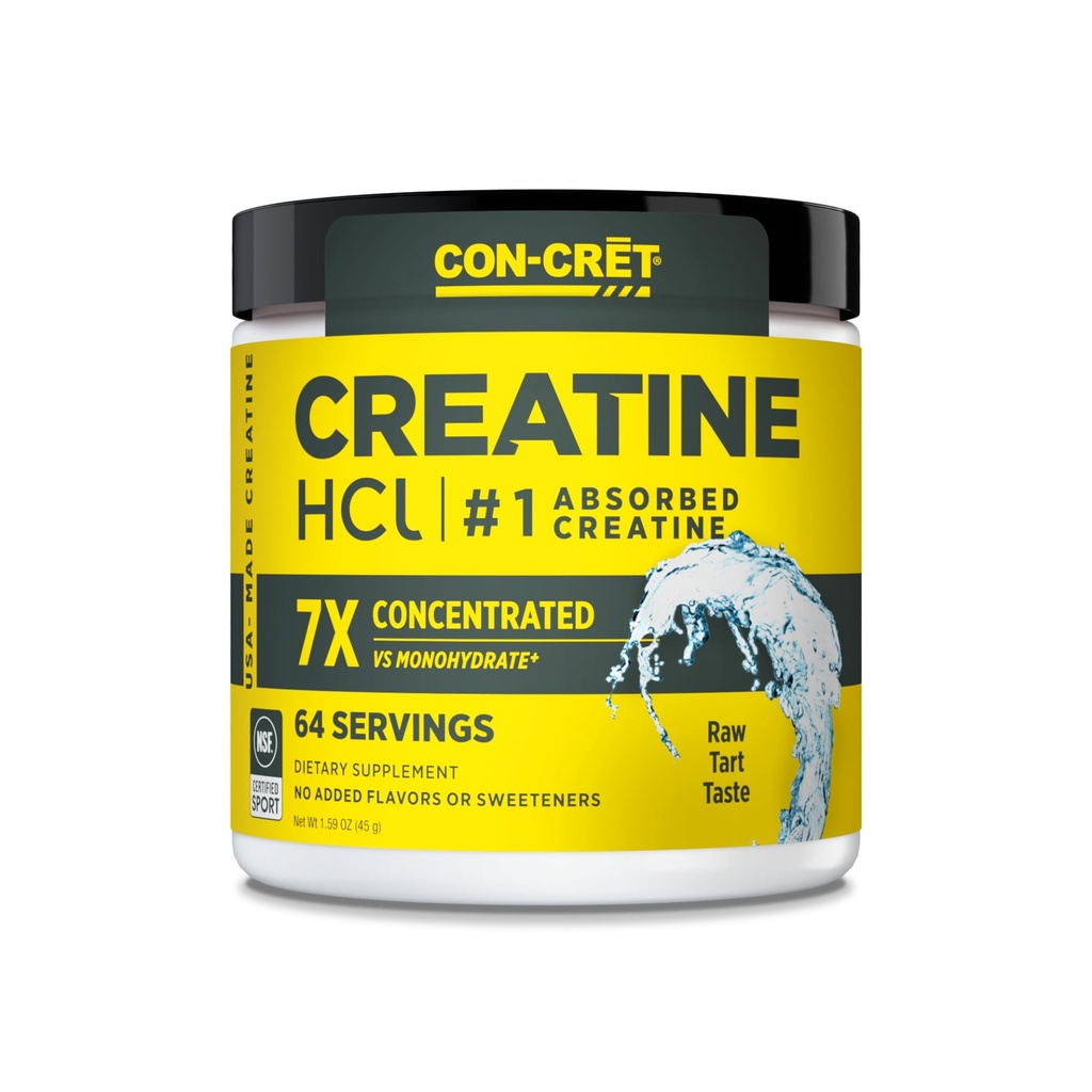 CON-CRET Tinatine HCl Toz | Kas, Bilişsel, Hücresel Enerji Desteği | No Bloating or Cramps | USA Made & NSF sertifikalı | Unflavored (64 Hizmet)