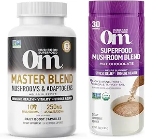 OM MUSHROOM SFOOD Master Mix Mushrooms Capsule ve Hot Chocolate Mushroom Toz Sche