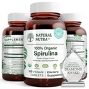 Natural Nutra 100% USDA Βιολογικά δισκία Spirulina, βοηθά στη διατήρηση των λιπιδίων του σώματος, προωθεί την υγεία του ήπατος, προωθεί το ανοσοποιητικό σύστημα, βοηθά στη βελτίωση του μεταβολισμού, προωθεί την ασυλία, 300mg, 100 Vegan δισκία