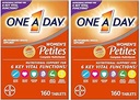 ONE A DAY Women’s Petites Multivitamin,Supplement with Vitamin A, C, D, E and Zinc for Immune Health Support, B Vitamins, Biotin, Folate (as folic Acid) & More,Tablet, 160 Count (Pack of 2)