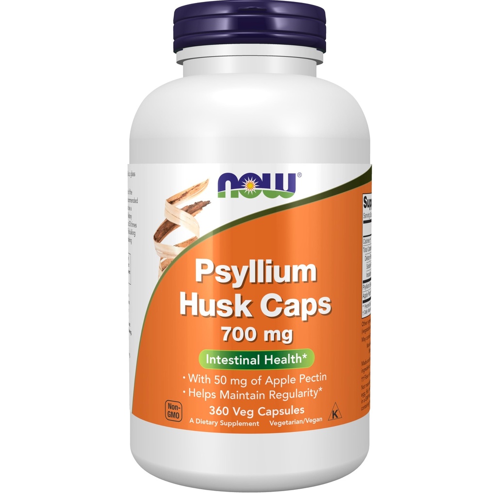 Şimdi Gıdalar Tamamlar, Psyllium Husk Caps 700 mg ile Apple Pectin, Intestinal Health*, 360 Veg Capsules