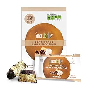 Hayat Yüksek Protein Barları için Akıllı - Smores - Low Sugar Crunchy 14g Protein Meal Yenileme Barlar - 12 Bars - Cookie Diyet Protein Snacks - Non-GMO - Smores protein Bars - Low Sugar Crunchy 14g Protein Meal Real Rez