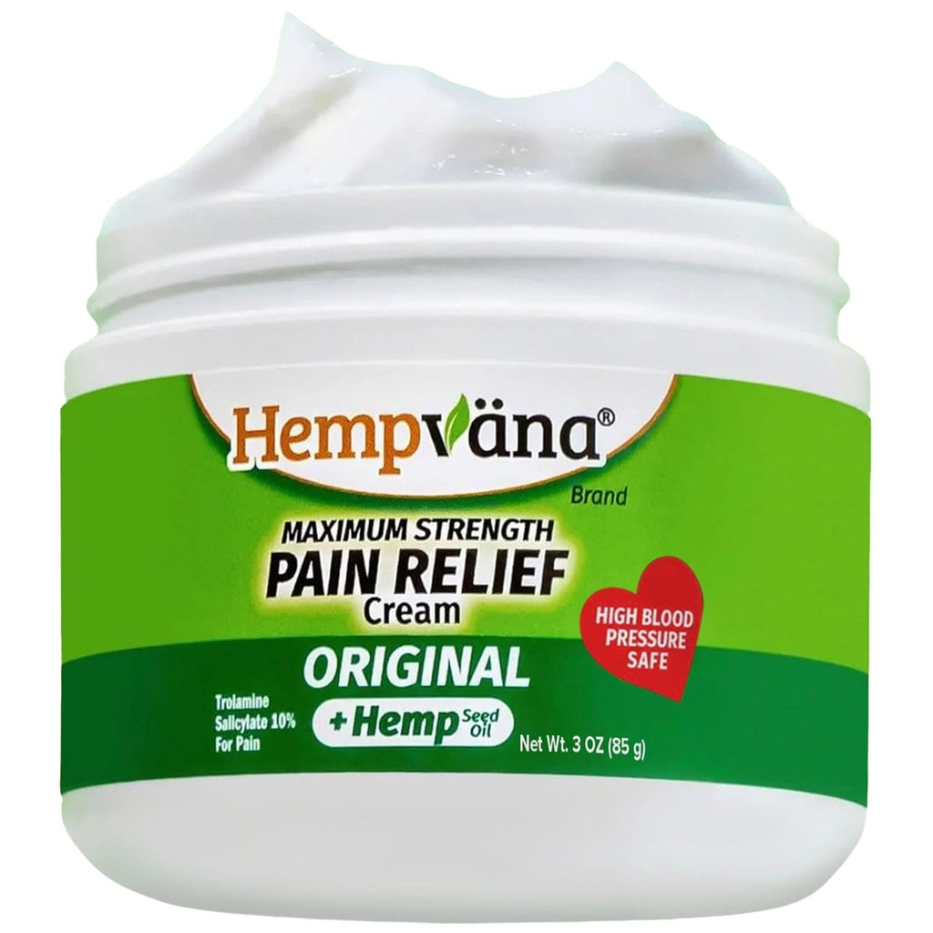 Hempvana Maximum Strength Relief Cream. Hemp Seed Oil for Muscles & Joints, AS SEEN ON TV, Odor-Free, Non-Greasy, Long-Lasting Relief