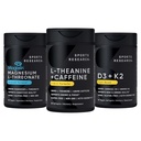 Spor Araştırmaları Magtein Magnezyum L-Threonate Capsules (2000 mg, 90 Capsules), Vegan D3 + K2 w/Organic Coconut Oil (5000iu VIT. D 100mcg Mk7 VIT. K, 60 Softgels) ve L-Theanine (200 mg, 60 ct)