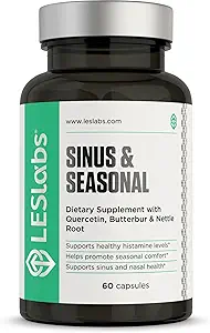 LES Laboratuvarları Sinus & Mevsim – Sinus Relief, Nasal Health, Dengeli Histamine Response, Clear Lungs & Respiratory Health – Butterbur, Quercetin, Nettle Root & Bromelain – Non-GMO Supplement – 60 Capsules