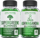 Supergreens & Ashwagandha Gummies - Ashwagandha Calmness & Developments The Immune System - Lezzetli Supergreens With Spinach, Broccoli, Beetroot & Green Tea for Immune Support - 60 Gummies