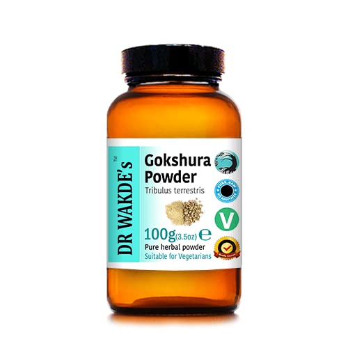 DR WAKDE'S Gokshura Powder (Tribulus terrestris) - 100g (3.5oz) | Pure, Raw & Dried Powder | Natural Aroma and Freshness | Fine Powder | Vegan | Premium Grade | Nothing Added, Nothing Removed