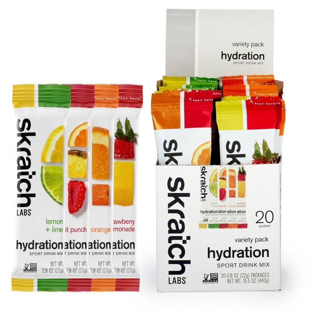 Skratch Labs Hydration Packets - Ενυδάτωση Drink Mix, Variety Pack (20 Single Serving Packets) - Ηλεκτρολύτης Σκόνη Αναπτύχθηκε για Αθλητές και Αθλητικές Επιδόσεις, Χωρίς Γλουτένη, Vegan, Kosher