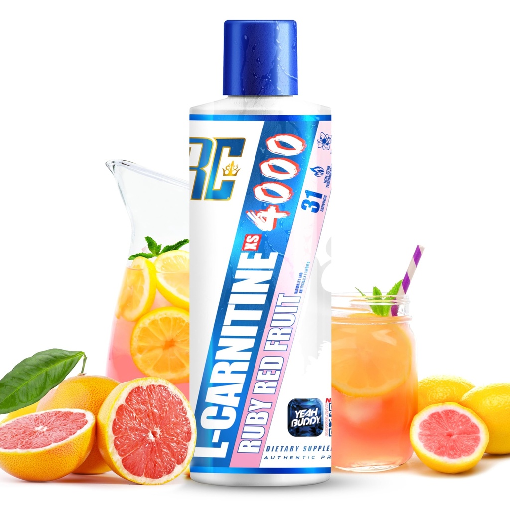 Ronnie Coleman Signature Series L Carnitine XS 4000 Liquid, Stimulant Free, Sugar Free, Zero Carbs, Lean Muscle Strength Support for Men & Women, 16 Oz (16 oz, Ruby Red Fruit (4000))