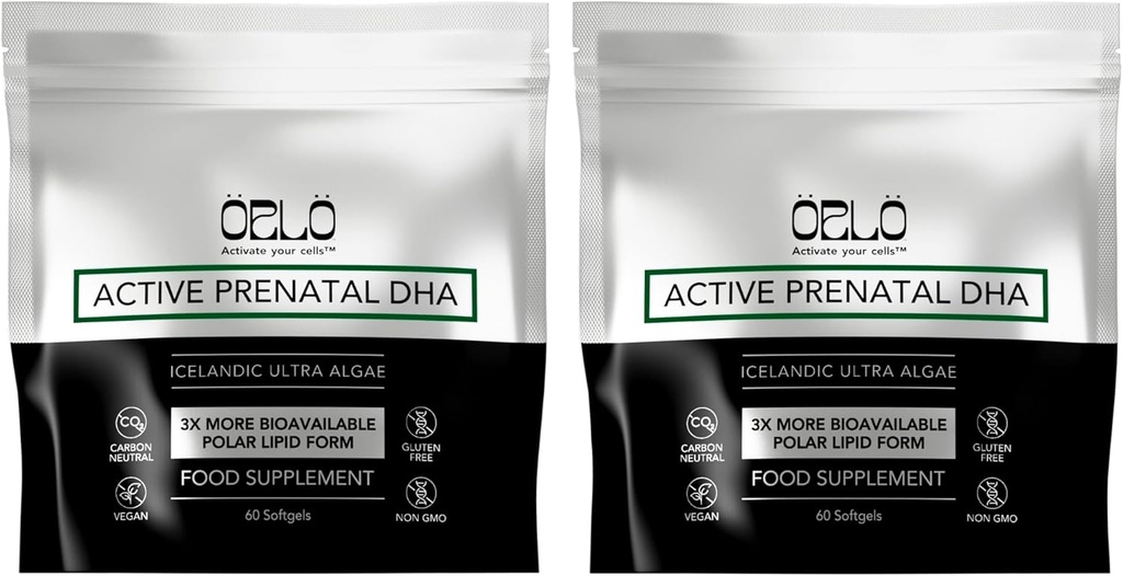 Orlo PRENATAL DHA - Prenatal DHA Omega 3 Supplement - Triple Strength Omega3s - Vegan DHA & EPA Algae Omega-3 Petrol - Gecikme sırasında Beyin Gelişimini Destekler (120 Mini Softgels)