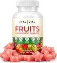 Superfruits Gummies Supplement for Bloating & Gut Health, 9 Superfruits Supplement for Adults & Kids, Collagen Booster - Ανοσία & Αντιοξειδωτική Υποστήριξη, Μη GMO, Pectin-based, Χωρίς Γλουτένη, Χωρίς κάψουλες