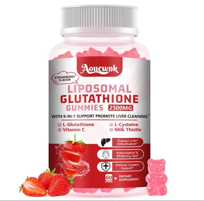 1 Pack 2500MG Liposomal Glutathione Gummies Supplement - Support Skin & Liver Function, 98% Bioavailability, with L-Glutathione & Milk Thistle to Support Antioxidant & Enhance Immunity