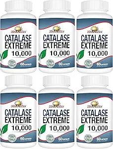 Rise-N-Shine Catalase Extreme Supplement 10.000 with Saw Palmetto, Biotin, Fo-Ti, PABA - Hair Supplements for Strong Hair - 360 Capsules - Pack of 6 (180-day Supply)