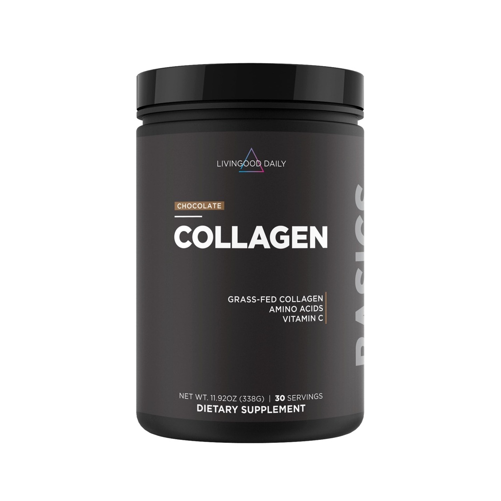 Daily Chocolate Collagen Toz for Women & Men, Hydrolyzed Collagen, Toz C vitamini ile, Protein 20 Amino asitle, Tip I & III, Grass Fed, Keto, Paleo, Gluten Free, 30 Srvgs