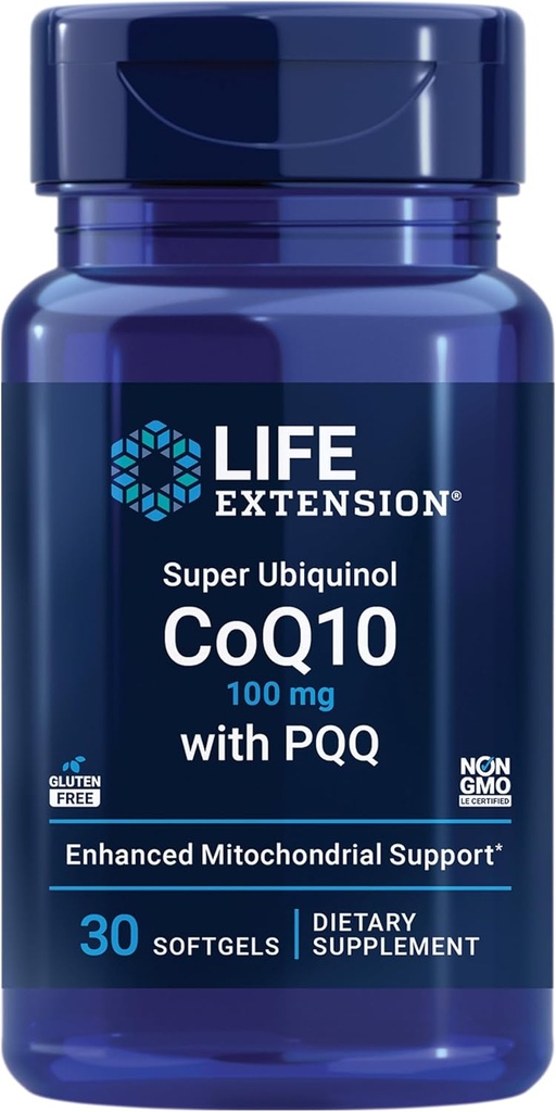 Επέκταση ζωής Mitochondrial Energy Optimizer με PQQ και Super Ubiquinol CoQ10 με PQQ - 120 κάψουλες και 30 Softgels