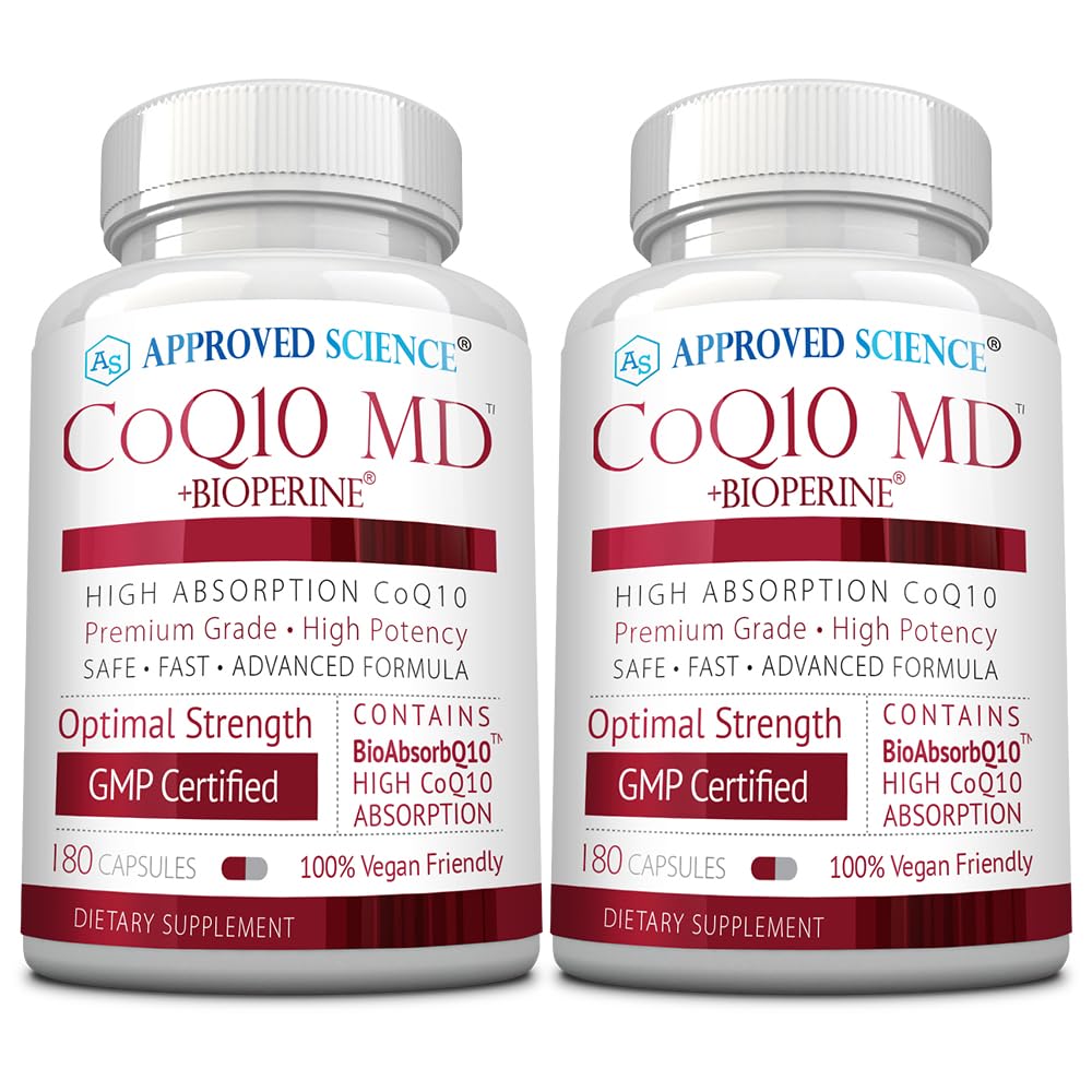 Εγκεκριμένο MD Science® CoQ10 - Extra Strength 300mg Pure CoQ10 με BioPerine® για ταχύτερη απορρόφηση - Βέλτιστη Υποστήριξη - 6 Μήνες Προσφορά