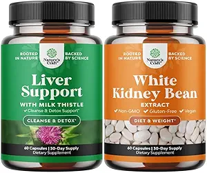 Süt Butle Liver Support Supplement ve White Kidney Bean Energy Branson - Silymarin Süt Butle ile Herbal Liver Supplement - Natural Energy Pills ve White Bean Ekstralar