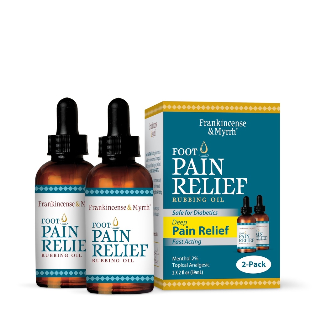 FRANKINCENSE & MYRRH Foot Pain Relief Rubbing Oil, Neuropathy Pain Relief for feet, Frankincense Essential Oil, Diabetic Lotion & Cream, Nerve, Neuropathy, Maximum Strength – 2 Pack