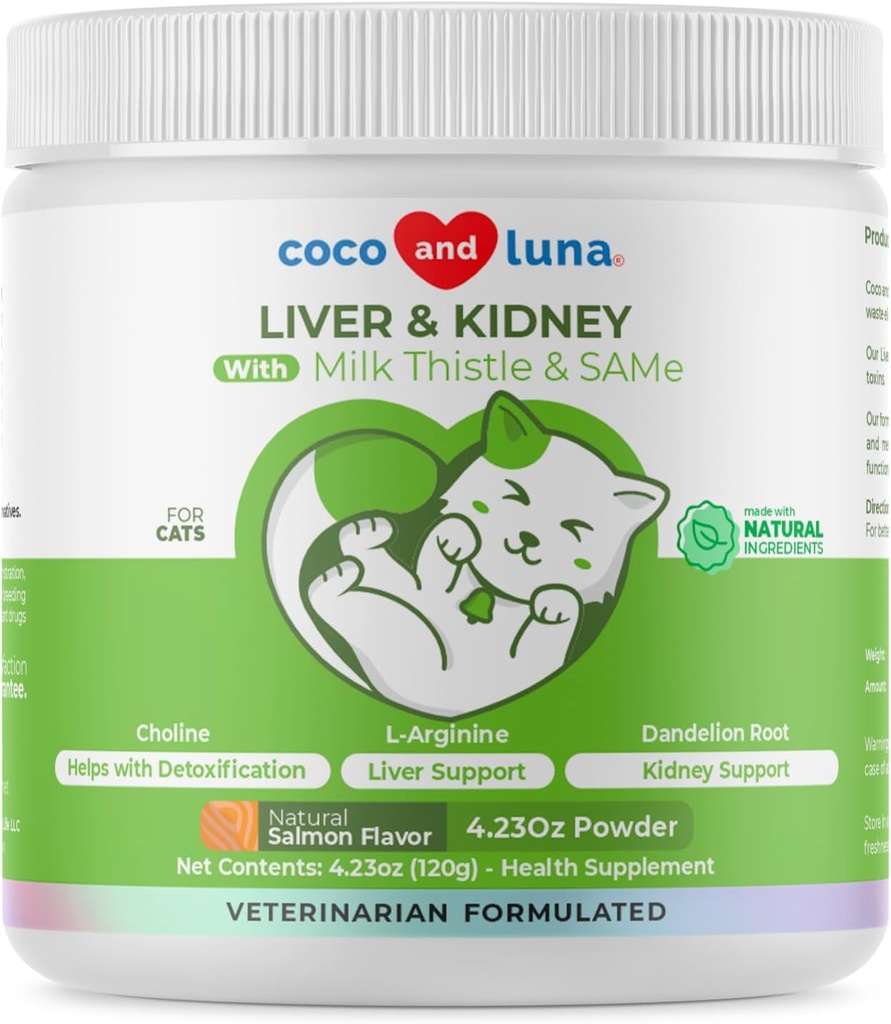 Kediler için Süt Butle - 4oz Toz - Doğal Canlı Tamam - Aynı ve L-Arginine ile - Detox, Hepatik Destek, Canlı Sağlıklı Fonksiyonlar, Kidney Destek