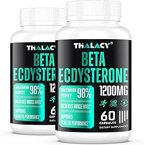1200MG Beta Ecdysterone Supplement, Lean Muscle Mass, Athletic Performance & Strength için %98 en yüksek çözünürlük Ecdysterone Supplements, 120 Capsules