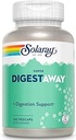 SOLARAY Super Digestaway Digestive Enzymes - Pancreatin, Papain, Ginger, Pepsin, Betaine HCl, Aloe Vera ve More - Digestion & Nutrient Abxia Support - Lab TY - 180 VegCaps