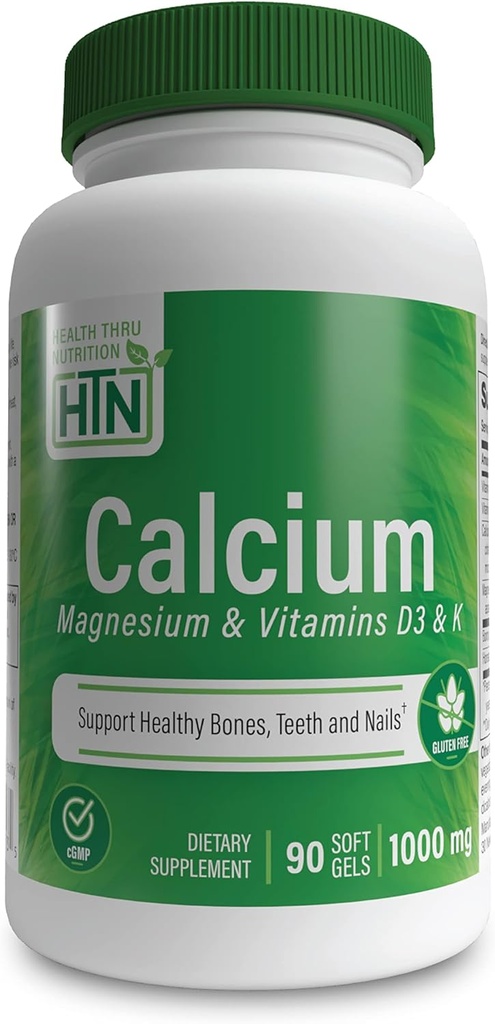Sağlık Thru Beslenme Gıda 1000 mg ve 400 mg Vitamin D3 & K (90 Softgels) ile
