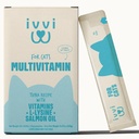 ivvi Multivitamin for Cats - Creamy Lickable Cat Supplement with Tuna, Vitamins, L-Lysine, Taurine & Salmon Oil - Daily Cat Wellness Support - 30 Pouches x 15 g