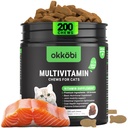 Cat Vitamins for Indoor & Outdoor Pets - 200 Chews - Healthy Cat Treats - Immune, Joint Support, Skin & Digestion - Multivitamin with Omega 3s, Glucosamine & Probiotics