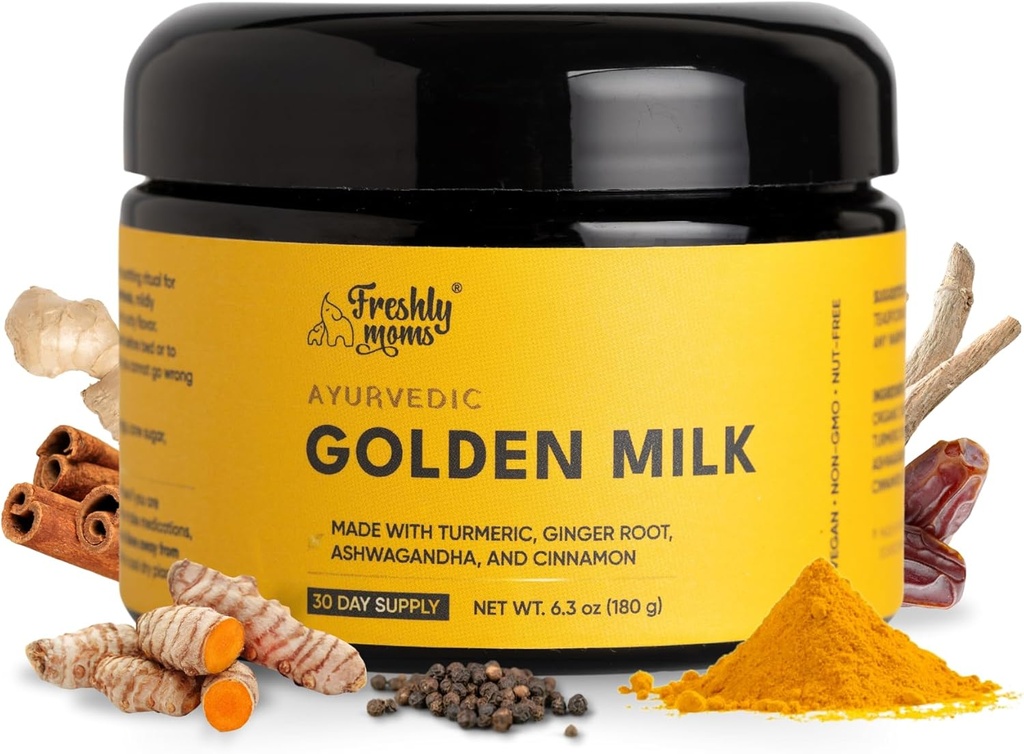 Ayurvedic Altın Süt | Superfood Supplement Toz | Doğal Immunity Support | Discovers Restful Sleep | Organik Ashwagandha, Turmeric, Ginger & More | 30 Hizmet - OSH Wellness