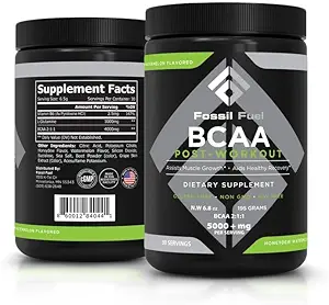 Fossil Yakıt BCAA Sugar-Free Post-Workout Toz with BCAA's, Glutamine, Vitamin B6 After Workout, Amino Acids for Muscle Recovery, Endurance and Hydration, Honeydew Watermelon (30 hizmet)