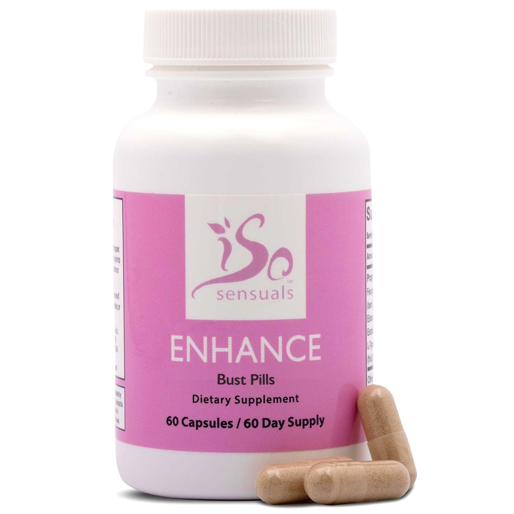 IsoSensuals Em Enlargement Pills - Kadın için Meme Geliştirme Pilleri, Tüm Doğal Malzemeler, 60 Capsules