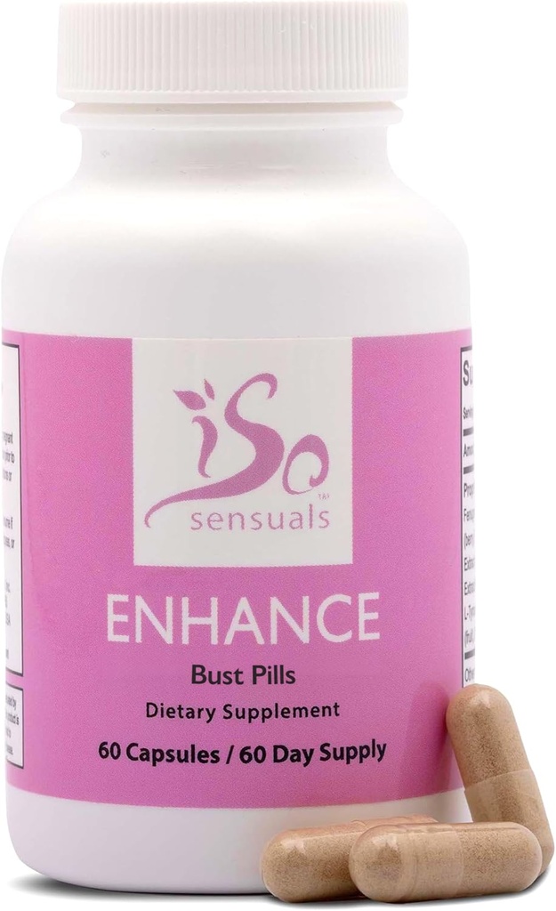 IsoSensuals Em Enlargement Pills - Kadın için Meme Geliştirme Pilleri, Tüm Doğal Malzemeler, 60 Capsules
