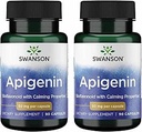 Swanson Apigenin-Bioflavonoid Supplement Natural Prostate Support-Metabolism & Nerve Health Support-Can Support Sleep & Relaxation 90 Caps, 50mg Her 2 Pack