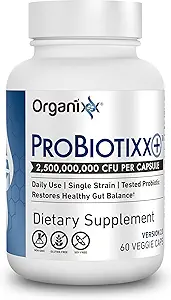 Organixx ProBiotixx+ Probiyotik Supplement, Women & Men For Digestive Health Gut Health, Immune Support, 2.5 Milyar CFU, Gluten Free, Non GMO, Raf Stable, 60 Vegetarian Capsules