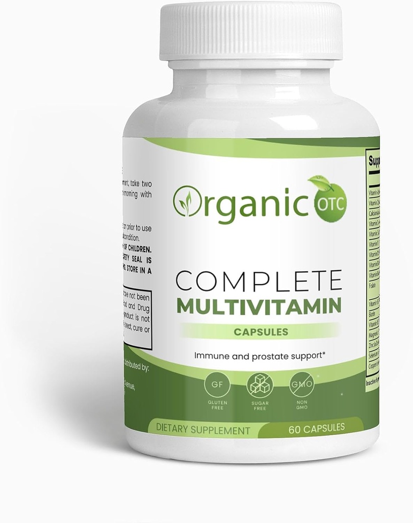 Genric Organic Complete Multivitamin - Vitamin B Kompleksi, Yeşil Çay, Pomegranate & Herbal Mixs - Vejetaryen Capsules - Bir Denge Yaşamını koruyun - 60 Capsules