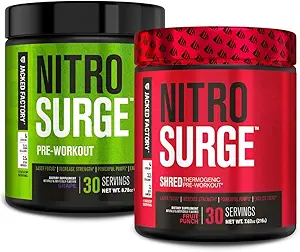 Jacked Factory Nitrosurge Pre-Workout in Grape & Fruit Punch Nitrosurge Ked Termogenic Pre-Workout for Men & Women