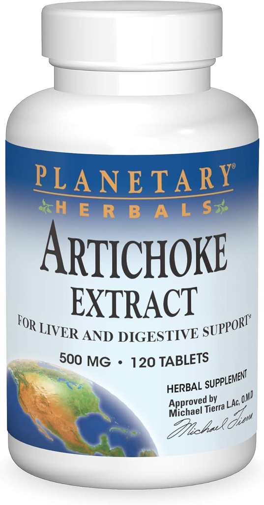 Planetary Herbals Artichoke Extract Tabletleri, 500 mg, 120 Kont