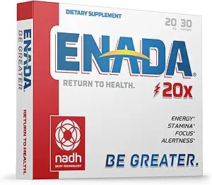 ENADA 20 x NADH Supplement | Boost Energy, mental Focus, Stamina | Support Fatigue, Hücre Regenerator | 20 mg NADH 30 Lozenges (1 hizmet başına) | Doğal Enerji Supplementleri Kadınlar ve Erkekler için Doğal Enerji Supplementleri