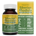 Max Strength Sibirya Rhodiola®: Rhodiola Rosea% 5 Rosavins,% 2 Salidroside & BioPerine® Gelişmiş Absorpsiyonlar için Destek Stres, Enerji ve Oda * - Sibirya'da Büyümek, DNA  Onaylandı (60 Capsules)