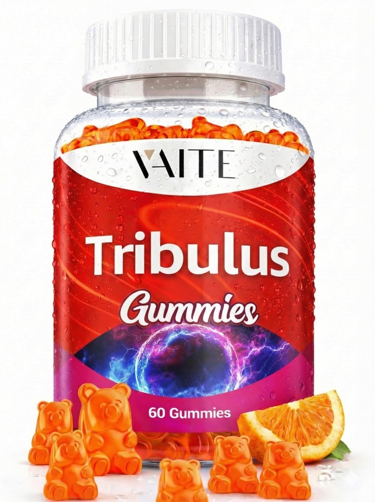 VAITE Tribulus Terrestris Gummies 1000 mg – 60 Chewable Gummies – Vegan, Sugar-Free, Gluten-Free, Non-GMO – Plant-Based Daily Formula – No Water Needed – Easy-to-Take Supplement Format