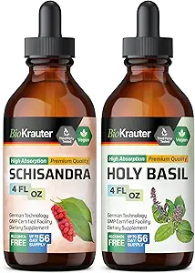 BIO KRAUTER Schisandra Tincture 4 Fl. Oz. & Holy Basil Tincture 4 Fl. Oz.