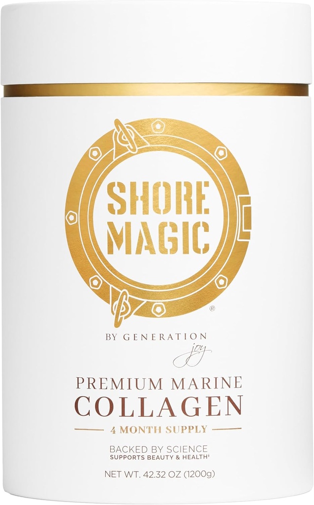 Shore Magic Premium Marine Collagen Toz Tipleri I-IV | Vahşi Fish-Kaynak, Hydrolyzed, Unflavored & Odorless | 9g Proteinler - Destekler Skin, Hair, Nails, Joints & Bones | 4-Month Supply
