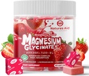 Magnezyum Glycinate Soft Chews, Strawberry Flavor. Kawable Sugar Free P Magnezyum Chews with Magnezyum Glycinate, Vitamin D, B6, and CoQ10 for Calm Support & Sleep for Yetişkinler, 60 Days Supply