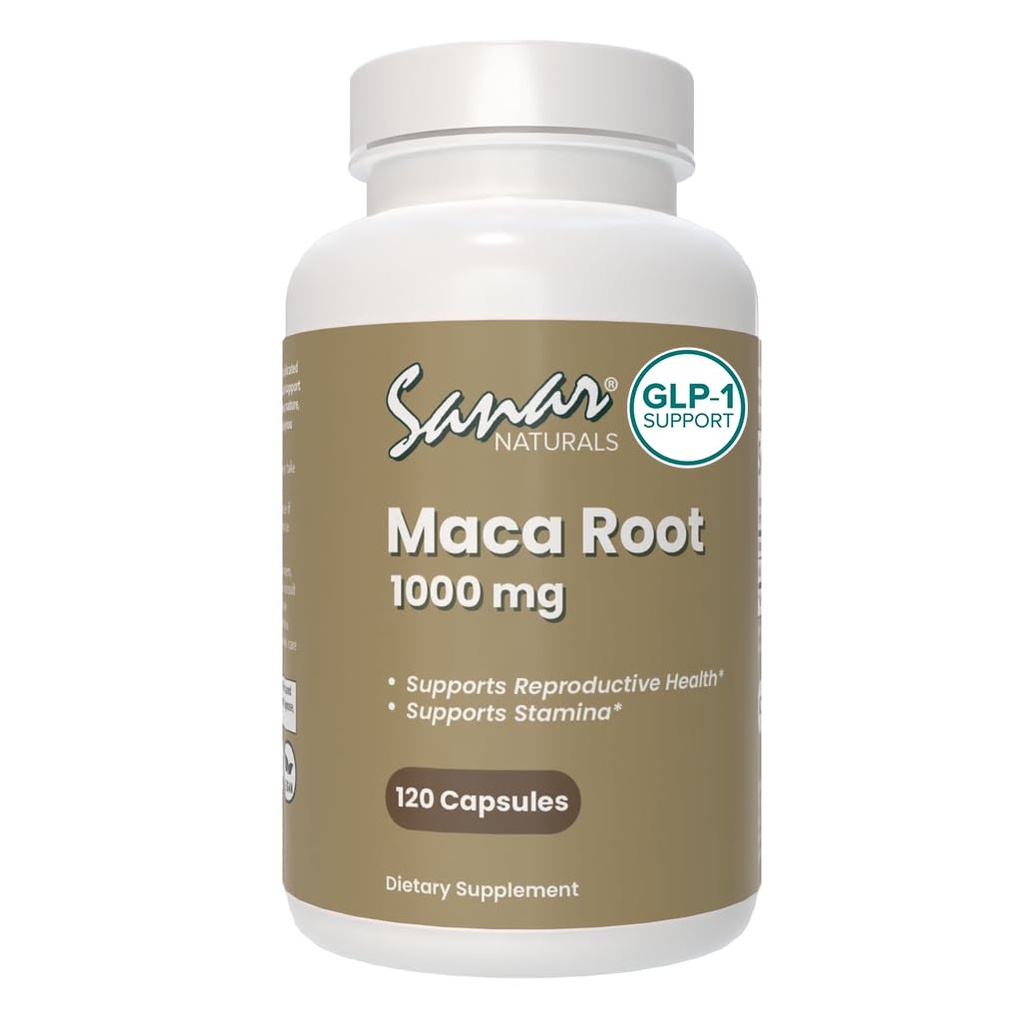Sanar Naturals Maca Root Supplement 1000mg - Supports Stamina Performance, Energy, and Mood - Maca Root Capsules for Women and Men, Non-GMO, Gluten-Free, 120 Capsules