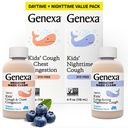 Genxa Kids' Clean Day & Night Cough Medicine, Dye Free, 0% Yapay Katkılar, Çocuk Cough, Chest Congestion, Runny Nose & Sneezing Relief, 6+, Organik Blueberry Flavor, 8 fl oz (2 Pack)